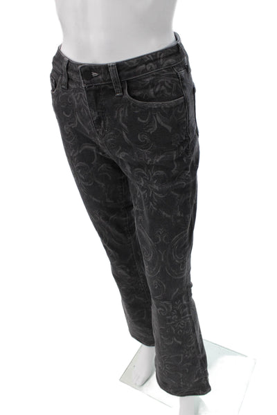 L'Agence Womens Mid Rise Flared Jeans Dark Gray Paisley Size 25