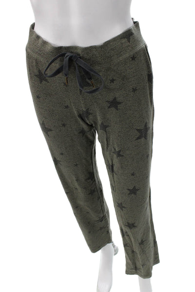 PJ Salvage Womens Geometric Stretch Ankle Straight Lounge Pants Green Size XS