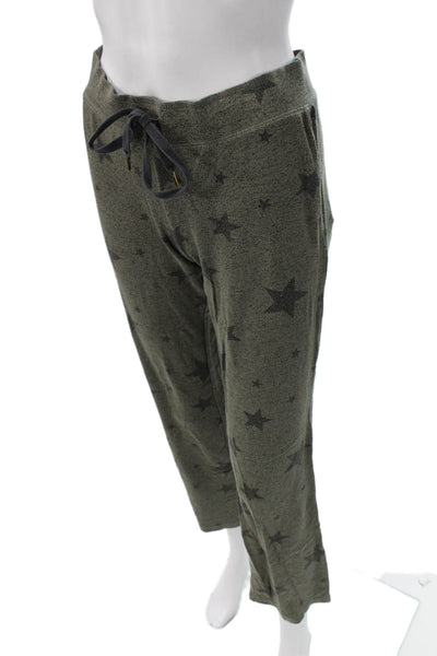 PJ Salvage Womens Geometric Stretch Ankle Straight Lounge Pants Green Size XS