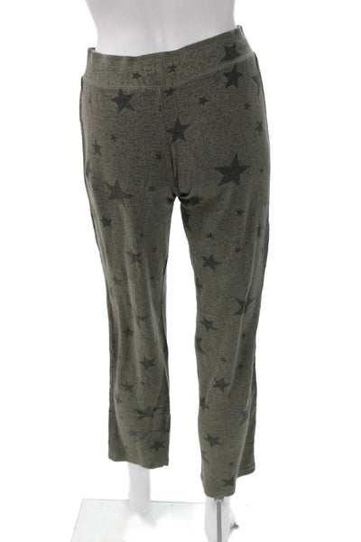 PJ Salvage Womens Geometric Stretch Ankle Straight Lounge Pants Green Size XS