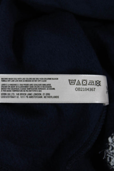 FP Movement Women Pullover Sweatshirt Dark Blue Short Sleeve Crewneck Size S