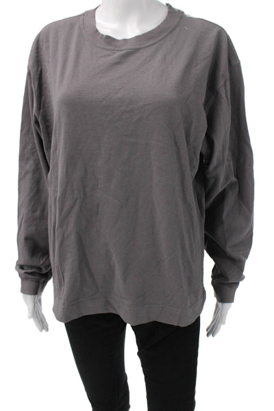 We The Free Womens Pullover Sweatshirt Dark Gray Crew Neck Long Sleeve Size XS