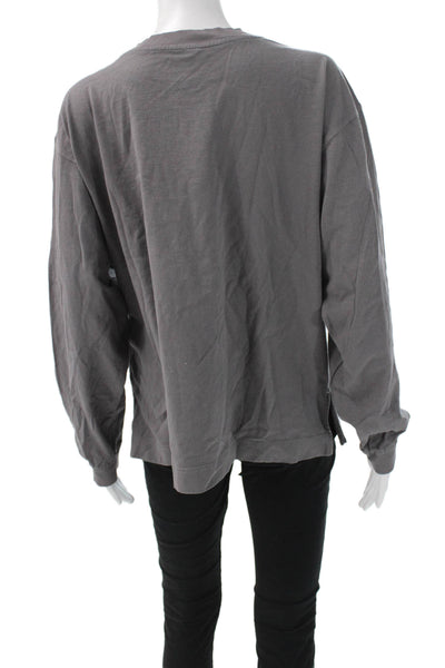 We The Free Womens Pullover Sweatshirt Dark Gray Crew Neck Long Sleeve Size XS
