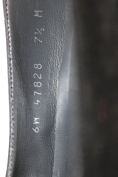 Stuart Weitzman Womens Suede Slide On Loafer Pumps Black Size 7.5 Medium