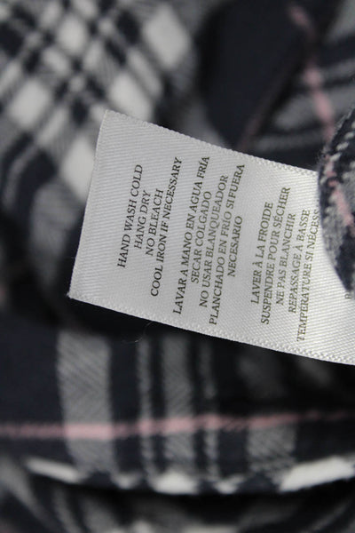Rails Womens Black Plaid Collared Button-Up Long Sleeve Rayon Basic Size S