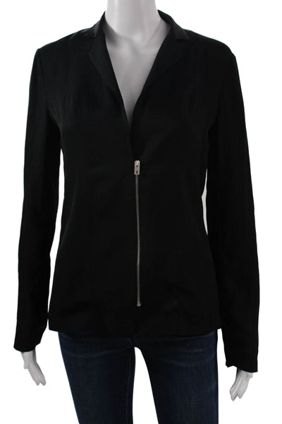 Rag & Bone Women Black Collared Triacetate Blazer Long Sleeve Size 2