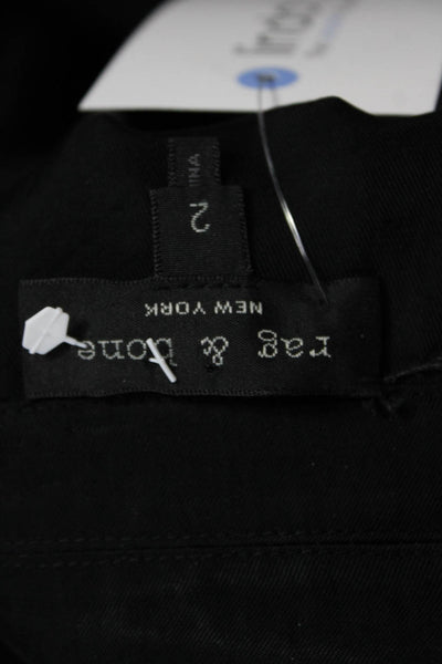 Rag & Bone Women Black Collared Triacetate Blazer Long Sleeve Size 2