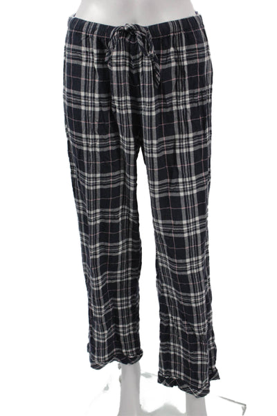 Rails Women Dark Blue Plaid Rayon Sweatpants Drawstring Petites Size S