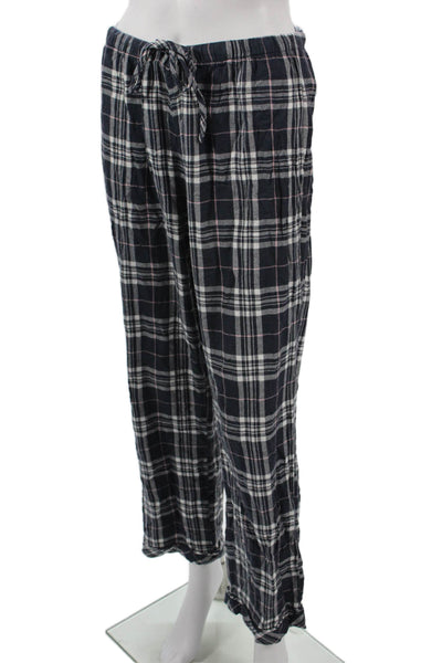 Rails Women Dark Blue Plaid Rayon Sweatpants Drawstring Petites Size S