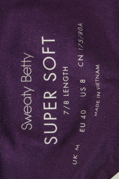 Sweaty Betty Women Cropped Purple Leggings Size 8