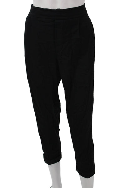 Vince Women Ankle Cropped Black Polyester Pants Size S