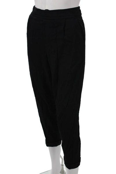 Vince Women Ankle Cropped Black Polyester Pants Size S