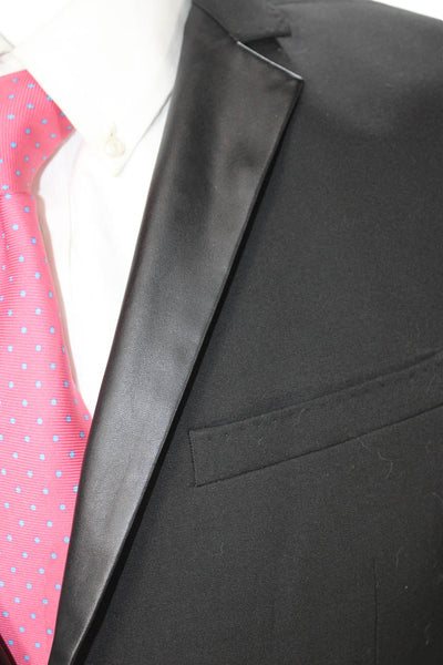 Zara Man Mens Tuxedo Blazer Black Collared Button Long Sleeve Size M