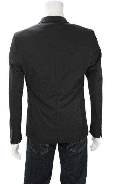 Zara Man Mens Tuxedo Blazer Black Collared Button Long Sleeve Size M