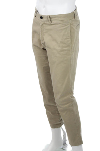 Theory Men Cropped Chinos Beige Button Size 30