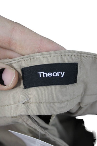 Theory Men Cropped Chinos Beige Button Size 30