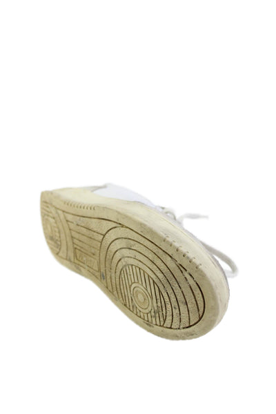 Autry Womens Lace Up Side Logo Perforated Leather Sneakers White Size 37