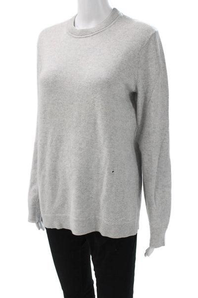 Theory Womens Pullover Sweater Gray Wool Crew Neck Long Sleeve Size S
