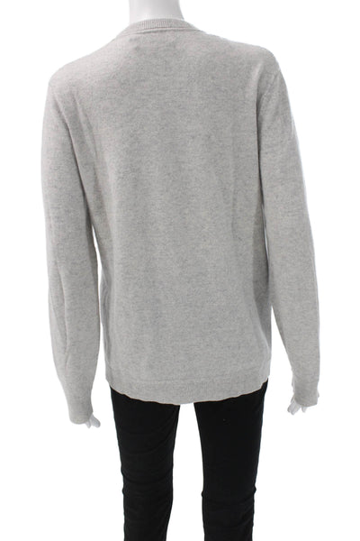 Theory Womens Pullover Sweater Gray Wool Crew Neck Long Sleeve Size S