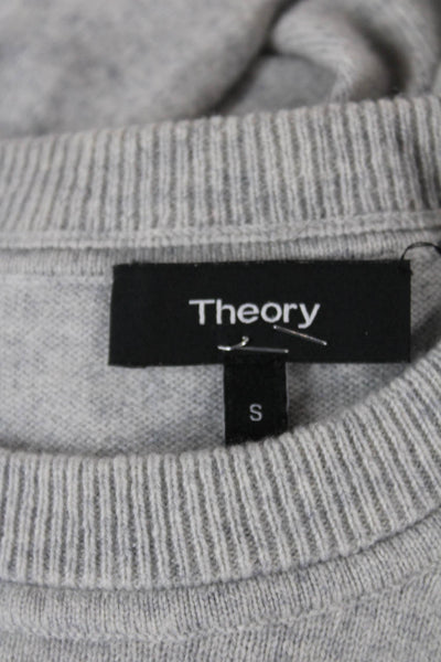 Theory Womens Pullover Sweater Gray Wool Crew Neck Long Sleeve Size S