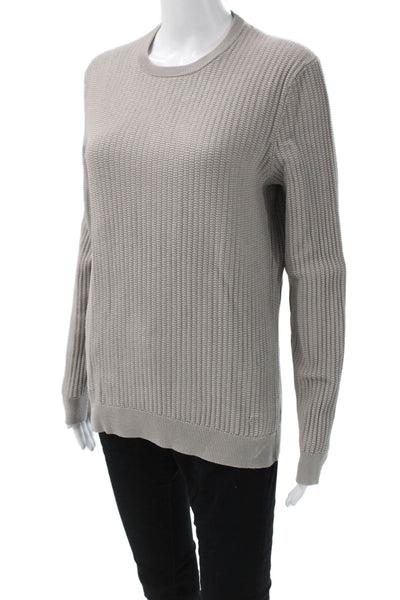 Theory Women Pullover Gray Cotton Crew Neck Long Sleeve Size S