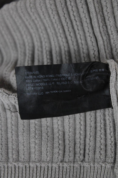 Theory Women Pullover Gray Cotton Crew Neck Long Sleeve Size S