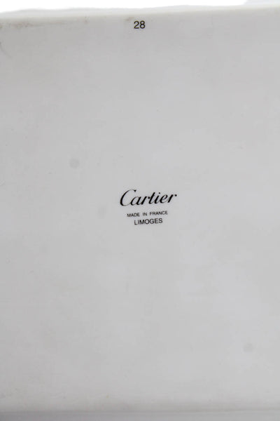 Cartier White Brown Porcelain Logo Ashtray 7.5"x6.5"