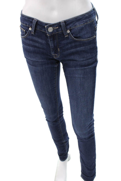 Hudson Women Dark Blue Skinny Jeans Mid Rise Inseam 32 Size 25