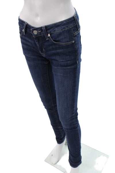 Hudson Women Dark Blue Skinny Jeans Mid Rise Inseam 32 Size 25
