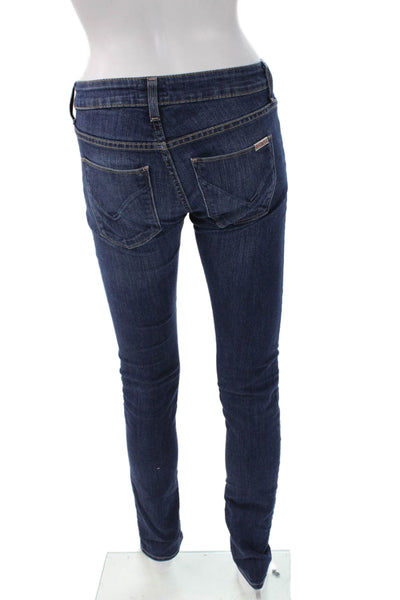 Hudson Women Dark Blue Skinny Jeans Mid Rise Inseam 32 Size 25