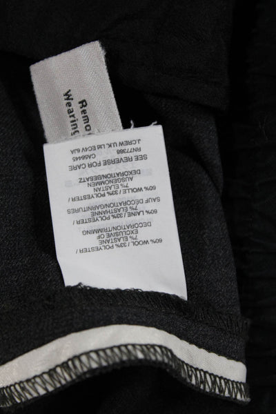 J Crew Womens Ankle Dress Pants Dark Gray Wool Blend Button Size 00