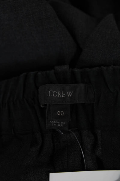 J Crew Womens Ankle Dress Pants Dark Gray Wool Blend Button Size 00