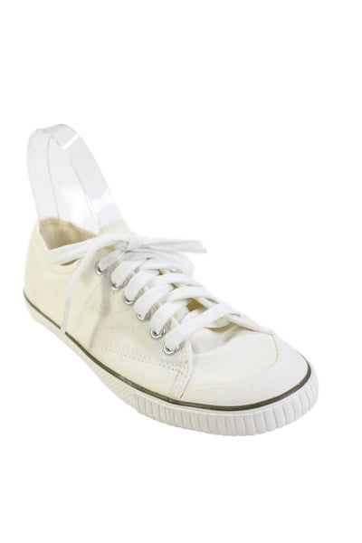 Tretorn Womens Canvas Lace Up Low Top Sneakers White Size 7