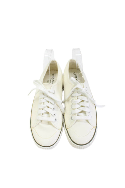 Tretorn Womens Canvas Lace Up Low Top Sneakers White Size 7
