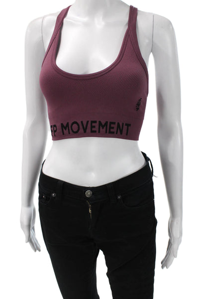 FP Movement Womens Ribbed Racerback Casual Sports Bra Pink Size XS