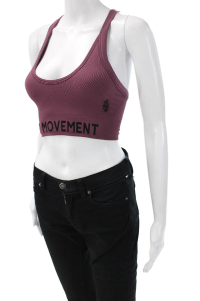 FP Movement Womens Ribbed Racerback Casual Sports Bra Pink Size XS