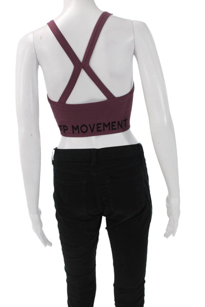 FP Movement Womens Ribbed Racerback Casual Sports Bra Pink Size XS