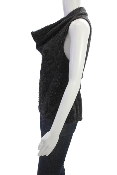 Drew Womens Sleeveless Turtleneck Tank Sweater Black Size S
