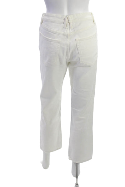 Good American Women Cropped High Rise White Jeans 25 Inseam Size 26