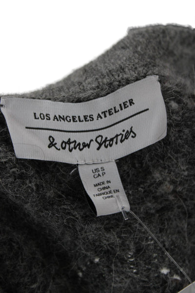 & Other Stories Womens Cardigan Dark Gray Crew Neck Size S