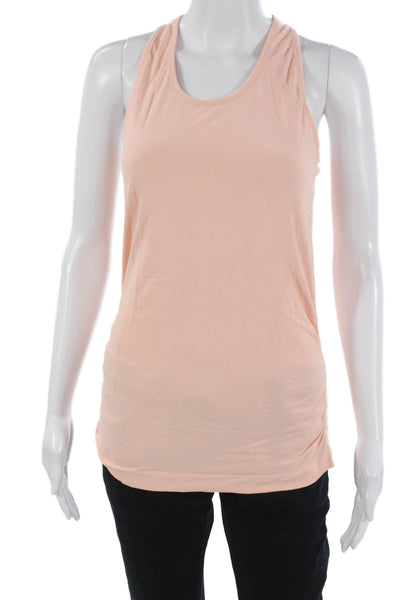 Athleta Women Pink Basic Sleeveless Tank Round Neck Nylon Spandex Size S