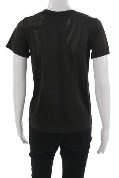 Lululemon Womens Basic T-Shirt Black Crew Neck Short Sleeve Poly Spandex Size 6