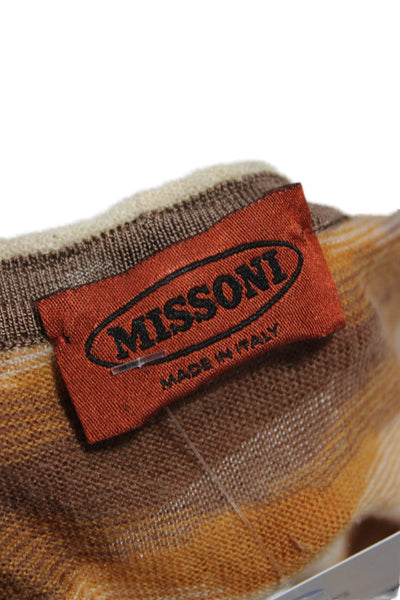 Missoni Womens Beige Aztec Basic Sleeveless Tank Round Neck Wool Size M