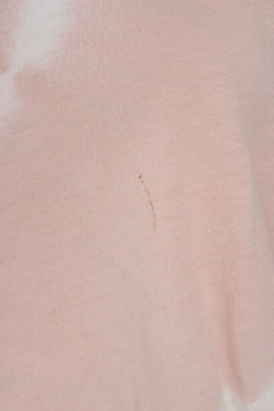 Athleta Womens Basic Pink Cotton Crew Neck Short Sleeve T-Shirt Hippie Size S