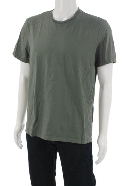 AG Adriano Goldschmied Mens Army Green Crew Neck T-Shirt Size L