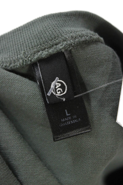 AG Adriano Goldschmied Mens Army Green Crew Neck T-Shirt Size L