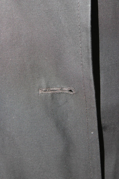 London Fog Women Black Trench Coat Long Sleeve Collared Buckle Classic Size 6