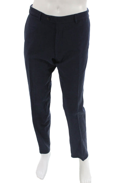 Taylor Stitch Mens Dark Blue Dress Pants Viscose Button Size 35