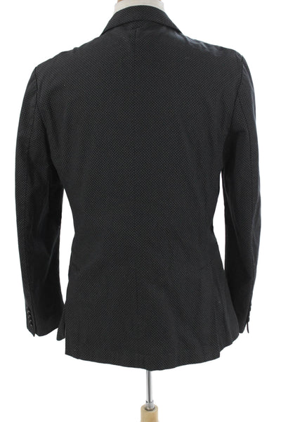 J Crew Mens Dark Gray Geometric Cotton Blazer Button Collared Size 40