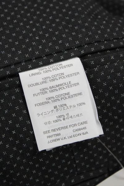 J Crew Mens Dark Gray Geometric Cotton Blazer Button Collared Size 40